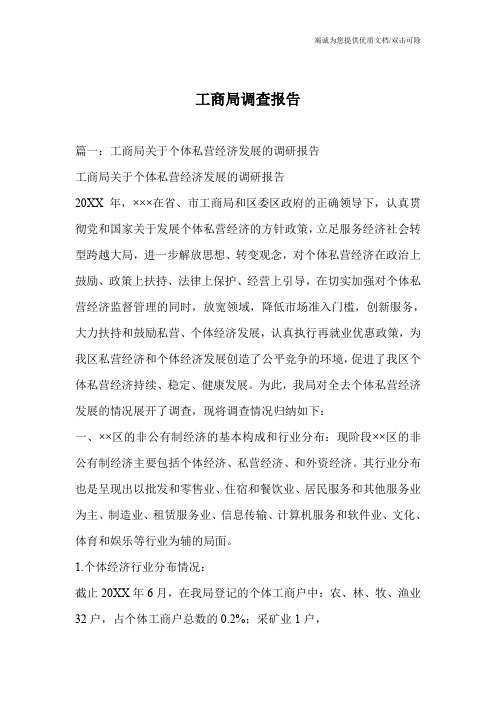 工商局调查报告