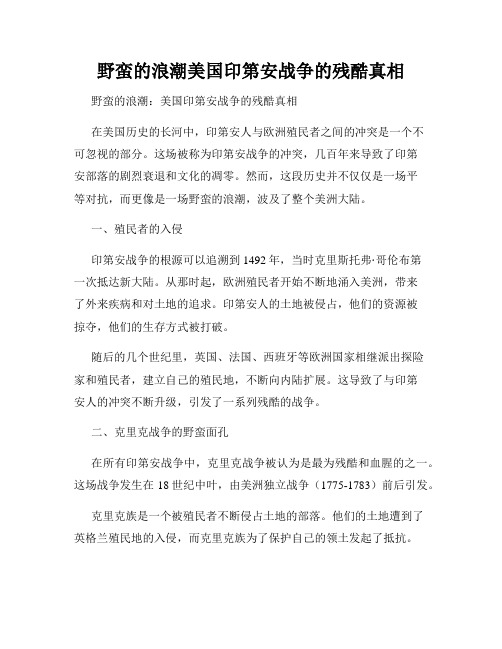 野蛮的浪潮美国印第安战争的残酷真相