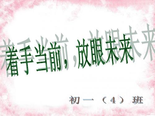 着手当前,放眼未来主题班会