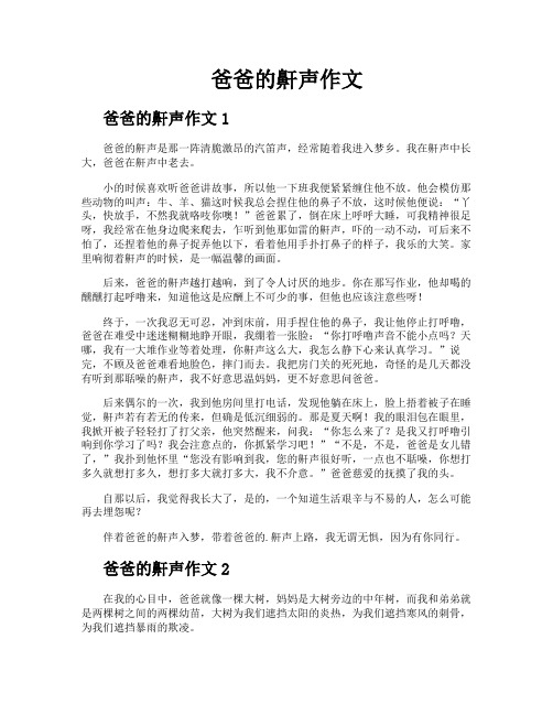 爸爸的鼾声作文