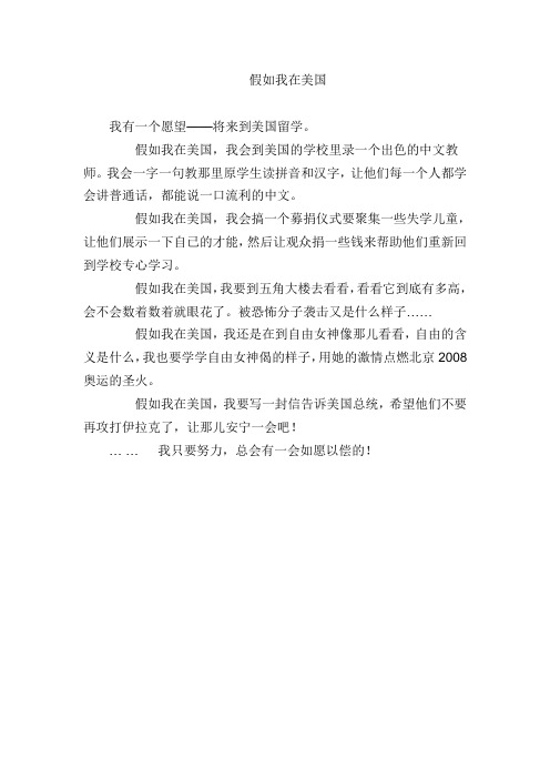 假如我在美国