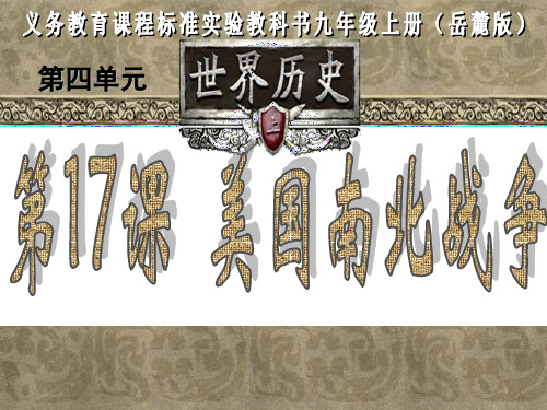 美国南北战争  说课稿.