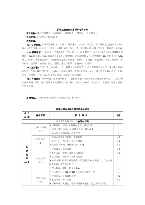 护理技能大赛操作标准