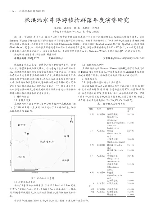 棘洪滩水库浮游植物群落年度演替研究