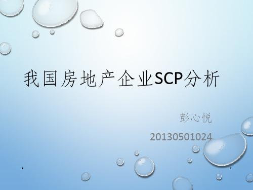 房地产业SCP分析
