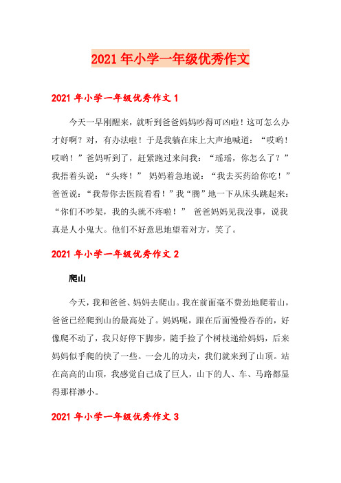 2021年小学一年级优秀作文