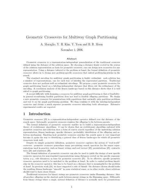 Geometric crossover for multiway graph partitioning