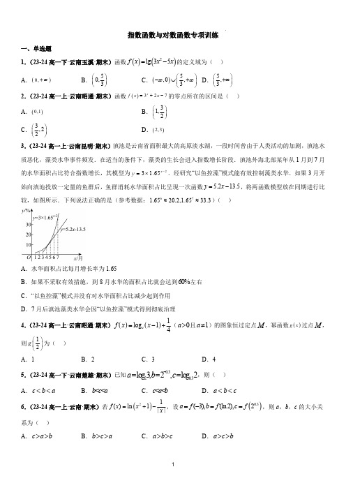 指数函数与对数函数专项训练(原卷版)