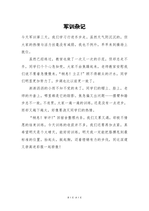 军训杂记_初一作文