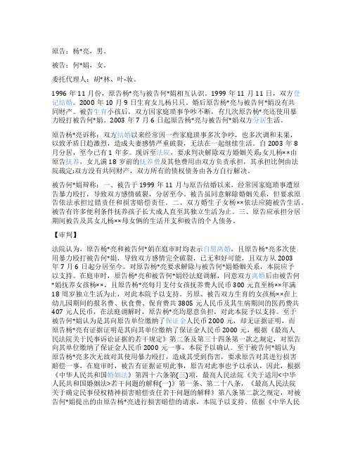 关于家庭暴力的案例