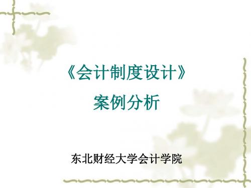 《会计制度设计》案例分析