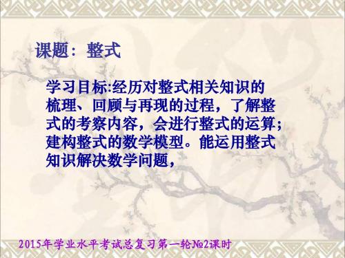 中考数学学业水平考试第一轮总复习整式课件