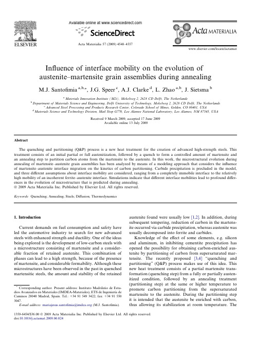 J G Speer -Influence of interface mobility on the evolution of austenite-martensite grain assemblies