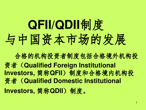 QFII制度与中国资本市场的发展PPT参考幻灯片