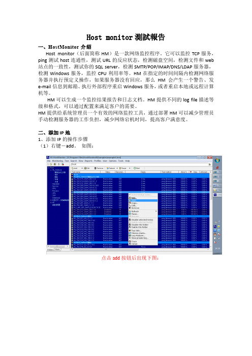 Host monitor测试报告
