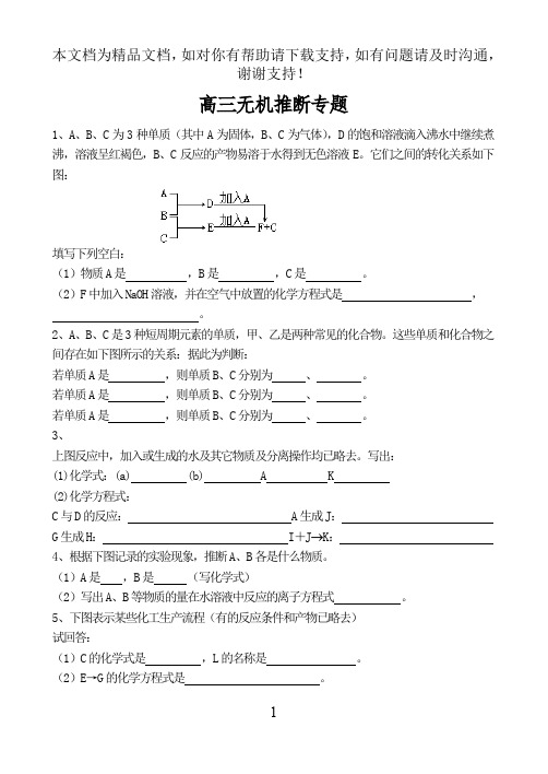 高考化学无机推断题题眼归纳