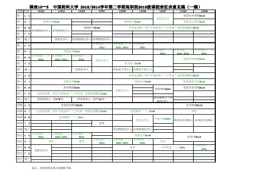 课表10—3高职院2013级课表征求意见稿(一稿)