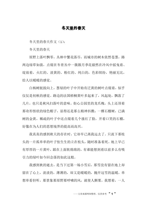 冬天里的春天