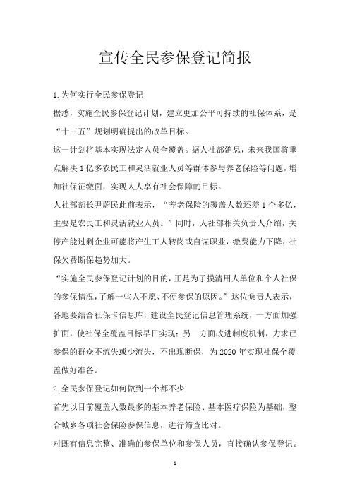 宣传全民参保登记简报