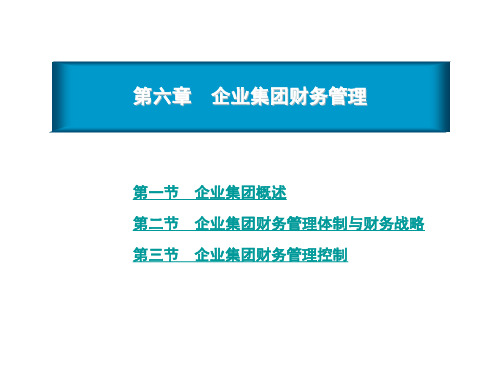 第六章___企业集团财务管理