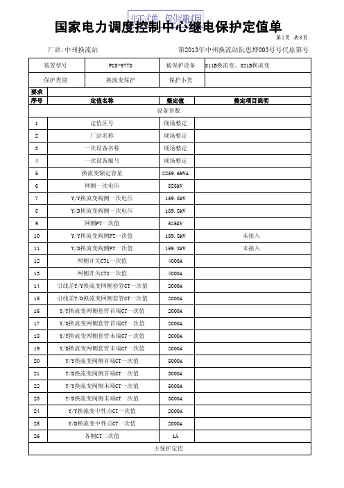 2013年中州换流站阮思烨003号中州换流站PCS-977D