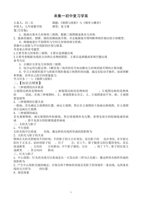 视图与投影、频率与概率复习导学案