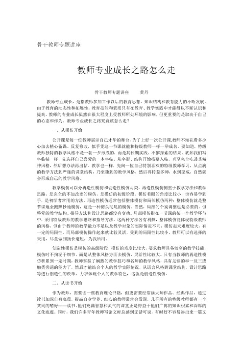 骨干教师专题讲座