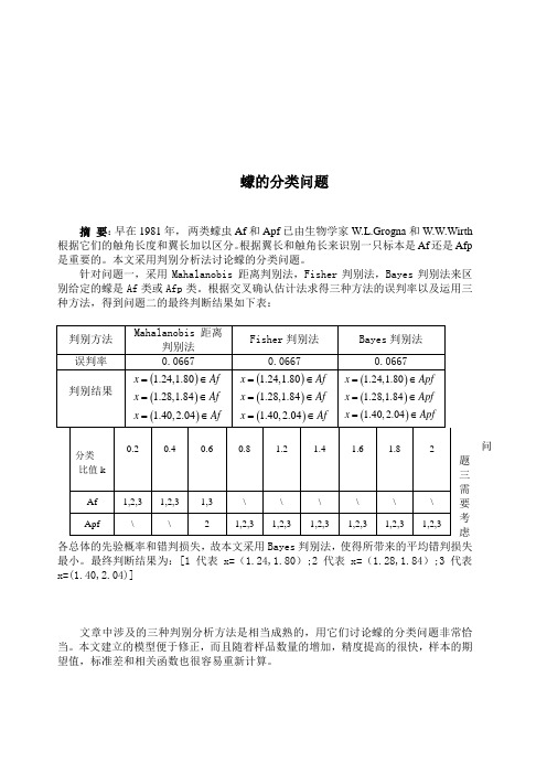 蠓的分类问题