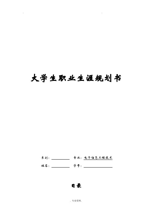 电子信息工程技术专业大学生职业生涯规划书