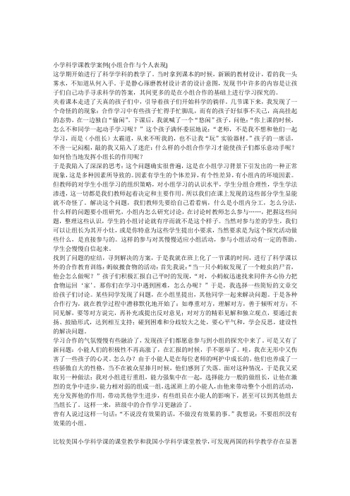 小学科学课教学案例