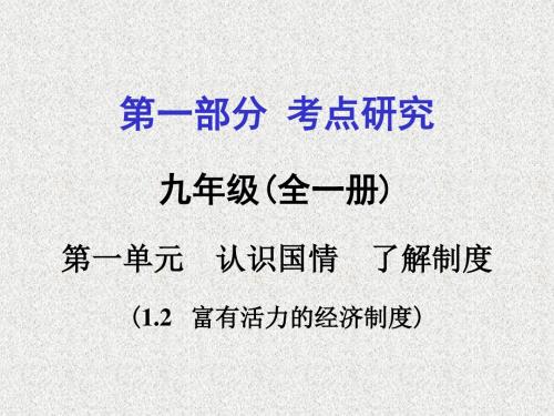 粤教版思想品德九年级1.2《富有活力的经济制度》ppt复习课件1