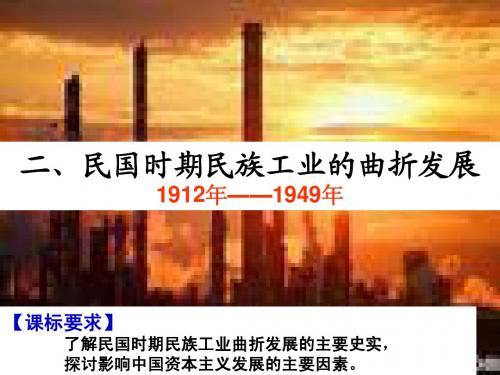 专题二2  民国时期民族工业的曲折发展2010高三用