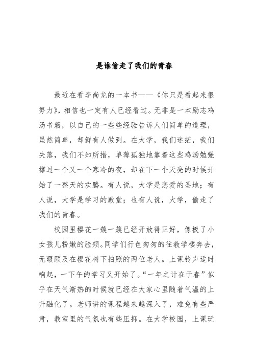 是谁偷走了我们的青春