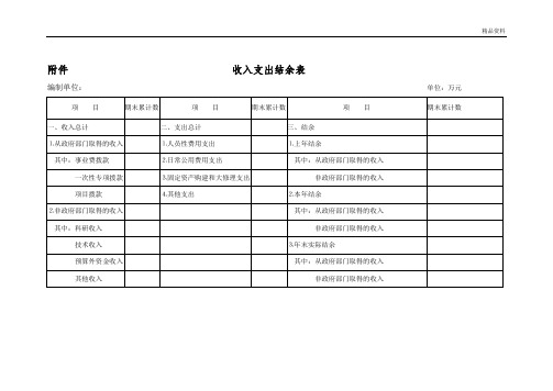 收入支出结余表