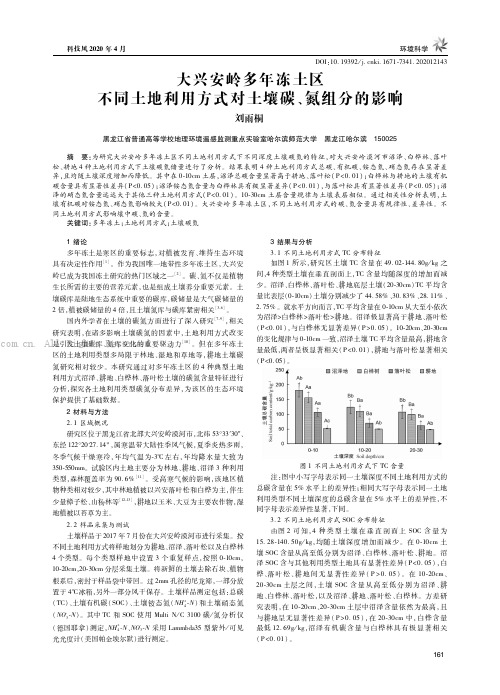 大兴安岭多年冻土区不同土地利用方式对土壤碳、氮组分的影响