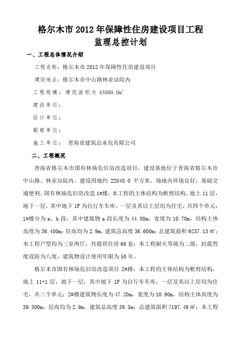 监理总控计划