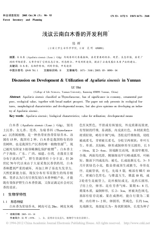浅议云南白木香的开发利用_陆辉