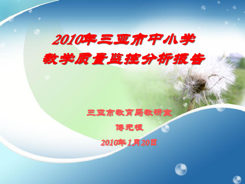 2010年中小学教学质量监测分析报告