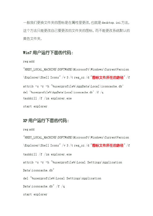 替换XP和win7默认的黄色文件夹图标