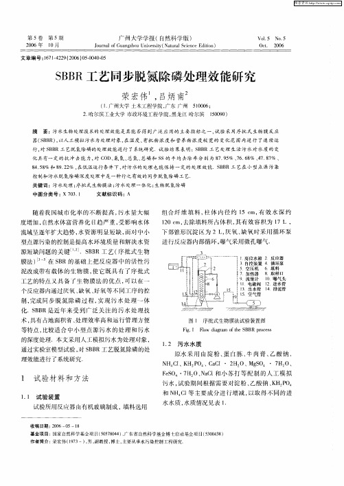 SBBR工艺同步脱氮除磷处理效能研究