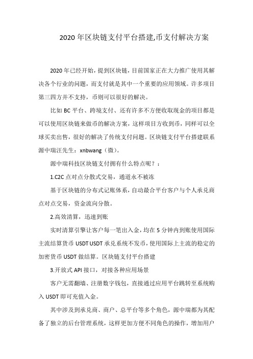 2020年区块链支付平台搭建,币支付解决方案