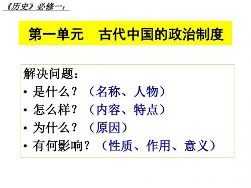 古代中国的政治制度ppt21 人民版