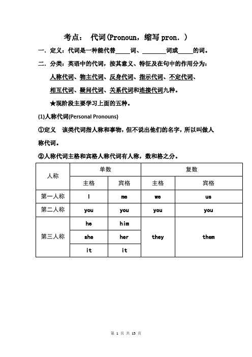 代词讲义