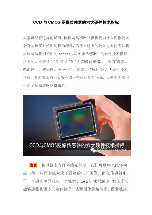 CCD与CMOS图像传感器的六大硬件技术指标