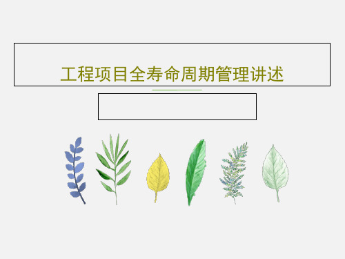 工程项目全寿命周期管理讲述63页PPT