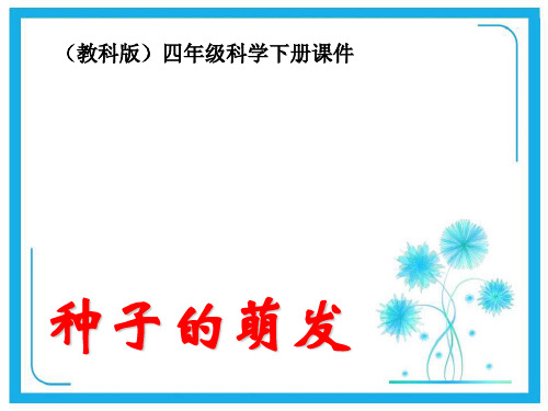 (教科版)四年级科学下册《种子的萌发》课件.ppt