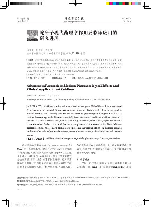 蛇床子现代药理学作用及临床应用的研究进展