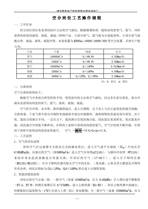 空分岗位操作规程