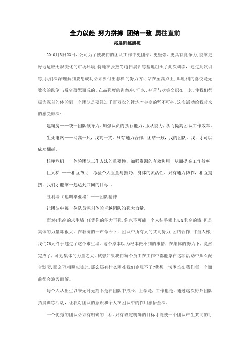 全力以赴 努力拼搏 团结一致 勇往直前