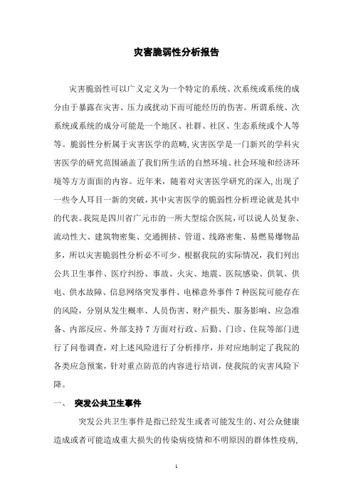 灾害脆弱性分析报告